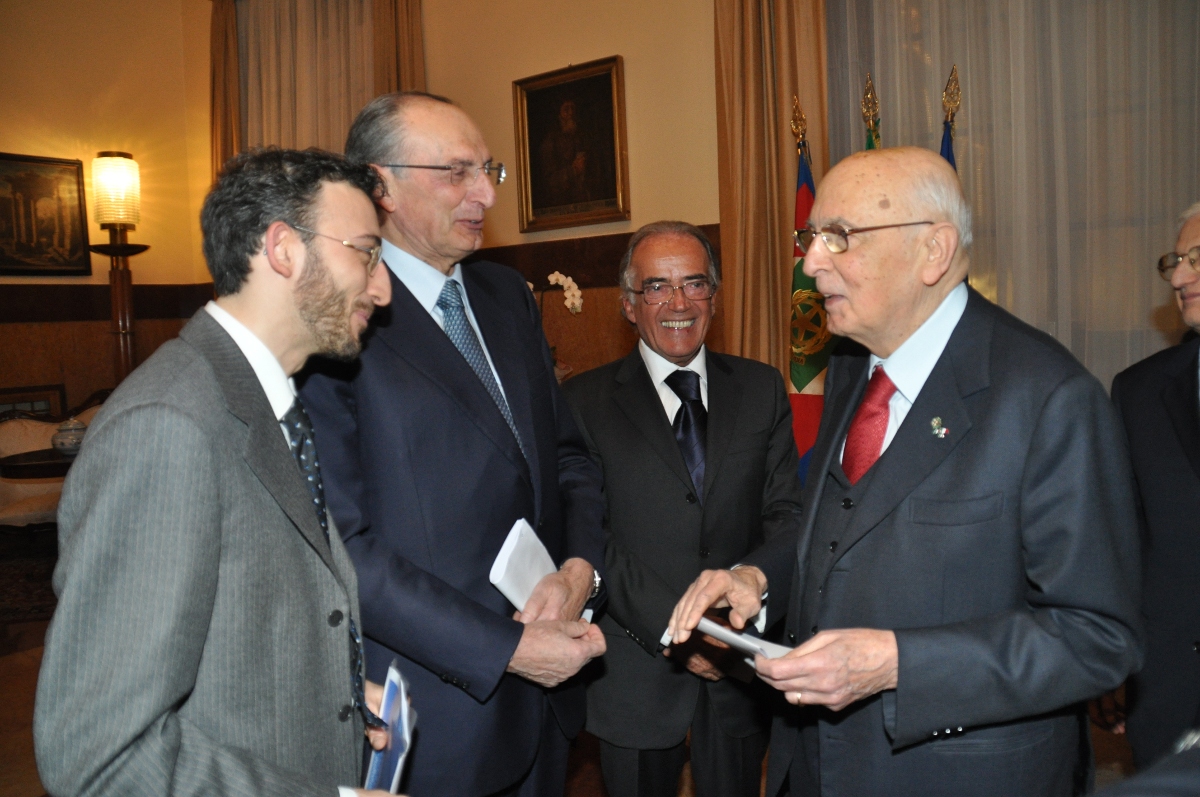 foto incontro rappresentanti IRST e Presidente Napolitano del 7 gennaio 2011